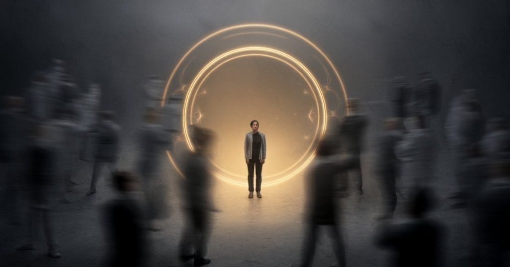 Conceptual image of a protective golden aura symbolizing healthy emotional boundaries.