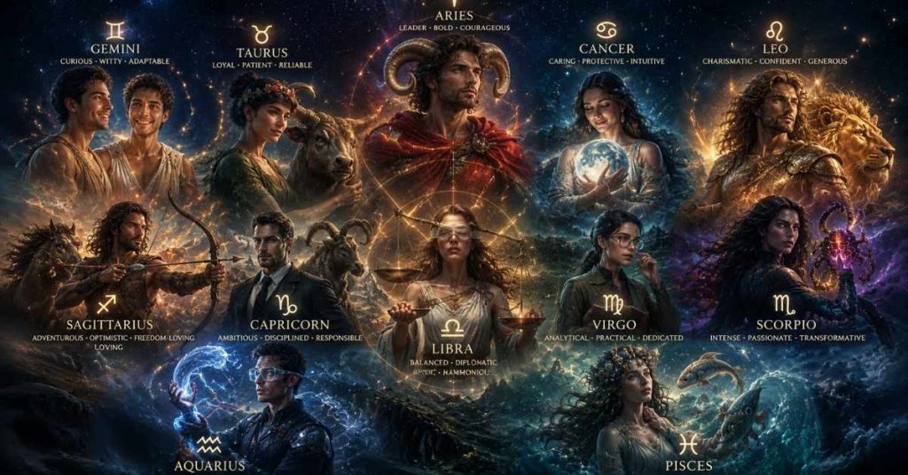 Comparison of all zodiac sign personalities and traits